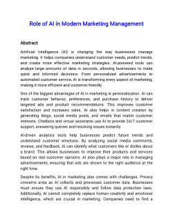 "The Role of AI in Modern Marketing Management"