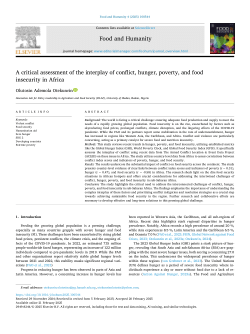 A critical assessment of the interplay of conflict, hunger, poverty, and food insecurity in Africa
