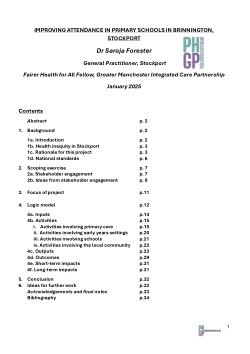 IMPROVING ATTENDANCE IN PRIMARY SCHOOLS IN BRINNINGTON, STOCKPORT