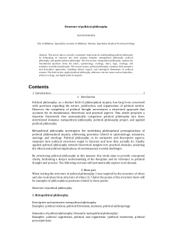 Structure of political philosophym