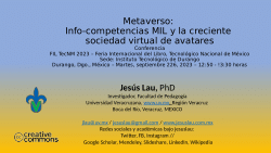 Metaverso: Info-competencias MIL y la creciente sociedad virtual de avatares