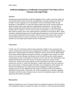 <b>Artificial Intelligence or Artificially Inconsistent? The Flaws of AI in Forensic and Legal Fields </b>