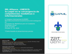 <b>MIL Alliance - UNESCO: </b>Su papel en la convergencia de competencias mediáticas e informacionales