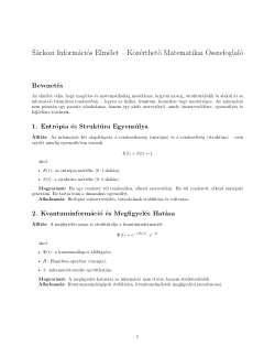 Sarkozi Information Theory