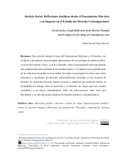 <b>Justicia Social: Reflexiones Jurídicas desde el Pensamiento Marxista </b><b>y su Impacto en el Estudio del Derecho Contemporáneo</b>