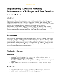 <b>Implementing Advanced Metering Infrastructure: Challenges and Best Practices</b>