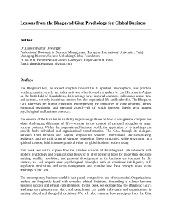 <b>Lessons from the Bhagavad Gita: Psychology for Global Business</b>
