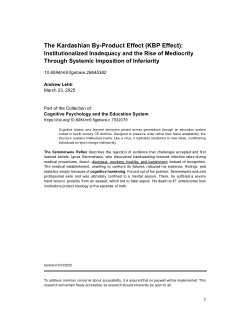The Kardashian By-Product Effect (KBP Effect): Institutionalized Inadequacy and the Rise of Mediocrity Through Systemic Imposition of Inferiority