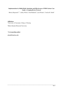 Implementation by Skilled Birth Attendants and Effectiveness of WHO Labour Care Guide: A Scoping Review Protocol