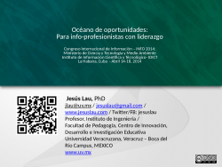 Océano de oportunidades:Para info-profesionistas con liderazgo