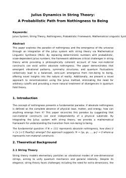 Julius Dynamics in String Theory: A Probabilistic Path from Nothingness to Being