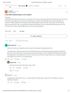 Reddit - Is the IRD website down in Sri Lanka