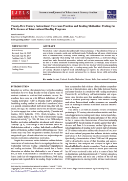 Twenty-First Century Instructional Classroom Practices and Reading Motivation: Probing the Effectiveness of Interventional Reading Programs
