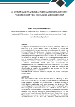 As Estruturas e Dinâmicas das Políticas Públicas: Conceitos Fundamentais entre a Sociologia e a Ciência Política