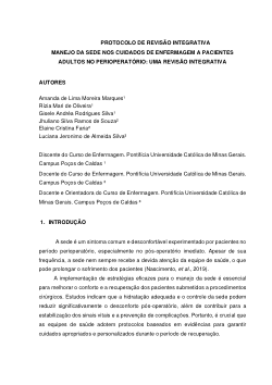 MANEJO DA SEDE NOS CUIDADOS DE ENFERMAGEM A PACIENTES ADULTOS NO PERIOPERATÓRIO: UMA REVISÃO INTEGRATIVA