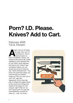 <b>Opinion: </b>Porn? I.D. Please. Knives? Add to Cart.