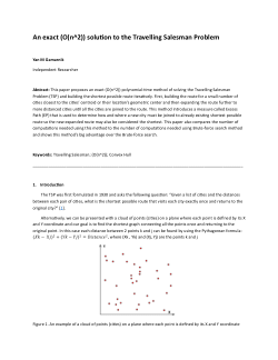 An exact (O(n^2)) solution to the Travelling Salesman Problem