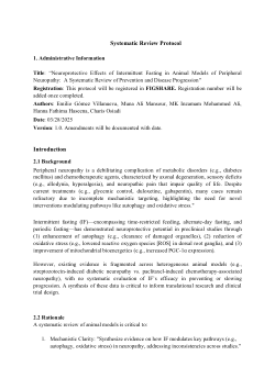 Neuroprotective Effects of Intermittent Fasting in Animal Models of Peripheral Neuropathy: A Systematic Review of Prevention and Disease Progression