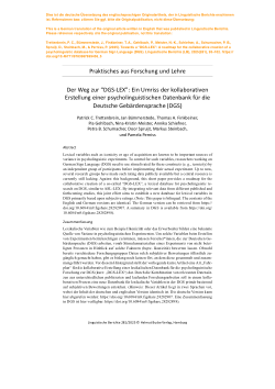 German translation for "Towards a 'DGS-LEX': A roadmap for the collaborative creation of a psycholinguistic database for German Sign Language (DGS)