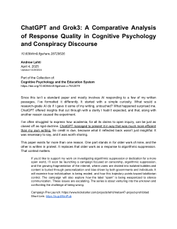 ChatGPT and Grok3: A Comparative Analysis of Response Quality in Cognitive Psychology and Conspiracy Discourse
