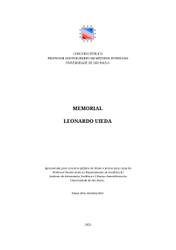 Memorial circunstanciado para concurso público de Professor Doutor em Geofísica no IAG - Universidade de São Paulo, Edital ATAc-IAG/044/2022