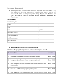 Instrumen Orang tua dan Hasil Spreedsheet