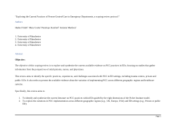 “Exploring the Current Practices of Person-Centred Care in Emergency Departments, a scoping review protocol “