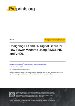 Designing FIR and IIR Digital Filters for Low-Power Modems Using SIMULINK and VHDL