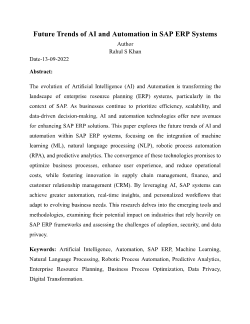 <b>Future Trends of AI and Automation in SAP ERP Systems</b>