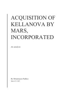 Acquisition of Kellanova by Mars