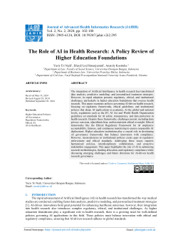 The Role of AI in Health Research: A Policy Review of Higher Education Foundations