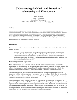 Understanding the merits and demerits of volunteering and voluntourism