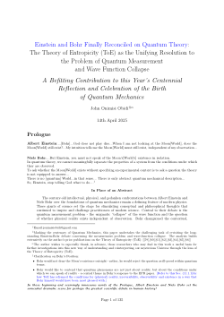 Einstein and Bohr Finally Reconciled on Quantum Theory: The Theory of Entropicity (ToE) as the Unifying Resolution to the Problem of Quantum Measurement and Wave Function Collapse:  A Befitting Contribution to this Year’s Centennial Reflection and Celebration of the Birth of Quantum Mechanics