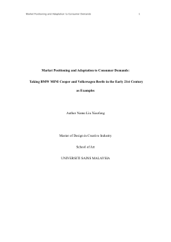 Market Positioning and Adaptation to Consumer Demands: Taking BMW MINI Cooper and Volkswagen Beetle in the Early 21st Century as Examples