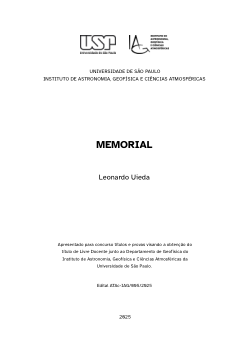 Memorial circunstanciado para concurso visando obtenção do título de Livre Docente no IAG - Universidade de São Paulo, Edital ATAc-IAG/005/2025