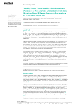 Weekly Versus Three-Weekly Administration of Paclitaxel as Neoadjuvant Chemotherapy in HER2 Negative, Stage III Breast Cancer: A Comparison of Treatment Responses