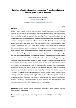 <b>Building Effective Branding Strategies. From Foundational </b><b>Elements to Market Success</b>
