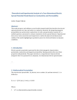 Theoretical and Experimental Analysis of a Two-Dimensional Electric Spread Potential Model Based on Conductivity and Permeability