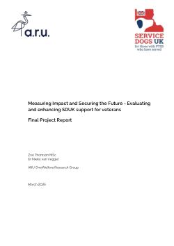 Measuring Impact and Securing the Future - Evaluating and enhancing SDUK support for veterans
