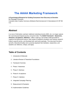 <b>The AAAA Marketing Framework</b>