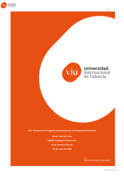 Propuesta de un Programa de Intervención en Inteligencia Emocional