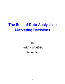 The Role of Data Analysis in Marketing Decisions