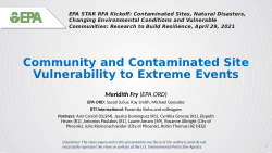 Community and Contaminated Site Vulnerability to Extreme Events​