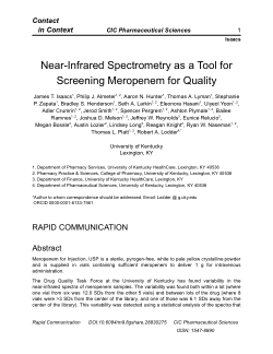 Near-Infrared Spectrometry as a Tool for Screening Meropenem for Quality