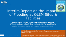 Interim Report on the Impacts of Flooding at Office of Land and Emergency Management (OLEM) Sites & Facilities