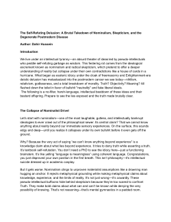 The Self-Refuting Delusion_ A Brutal Takedown of Nominalism, Skepticism, and the Degenerate Postmodern Disease