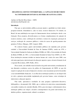 Desafios da gestão universitária: a captação de recursos na Universidade Estadual de Feira de Santana (UEFS)