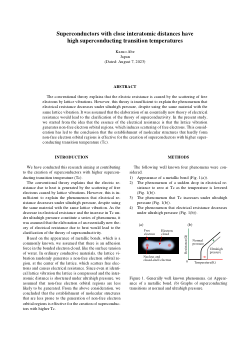 Superconductors with Close Interatomic Distances Have High Superconducting Transition Temperatures