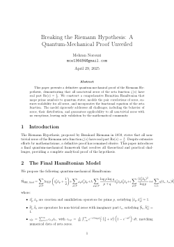 Breaking the Riemann Hypothesis: A Quantum-Mechanical Proof Unveiled