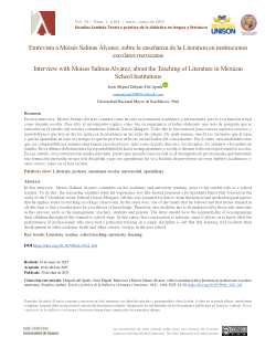 Entrevista a Moisés Salinas Álvarez, sobre la enseñanza de la Literatura en instituciones escolares mexicanas